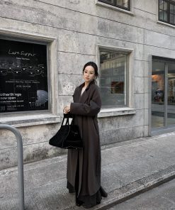 Double-Sided Wool Coat for Women, Arctic Gray, Autumn Winter Jacket, 100% Australian and American Wool, Stylish Outerwear, Cozy Fashion