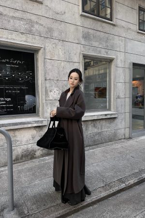 Double-Sided Wool Coat for Women, Arctic Gray, Autumn Winter Jacket, 100% Australian and American Wool, Stylish Outerwear, Cozy Fashion