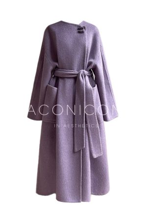 Double-Sided Woolen Coat - High-Quality Dyed Mulberry Silk & Rabbit Hair - Long Winter Overcoat - Cozy Korean Style Outerwear