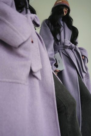 Double-Sided Woolen Coat - High-Quality Dyed Mulberry Silk & Rabbit Hair - Long Winter Overcoat - Cozy Korean Style Outerwear