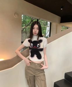 Downtown Outfits Women, Downtown Clothes Aesthetic - Black Monster Top