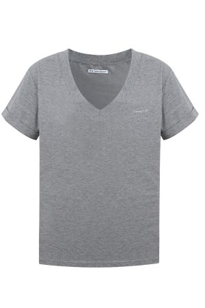 Draped V-Neck Short Sleeve T-Shirt for Women - Summer Basic Versatile Loose Style Top, Casual Everyday Wear