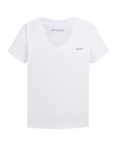 Draped V-Neck Short Sleeve T-Shirt for Women - Summer Basic Versatile Loose Style Top, Casual Everyday Wear