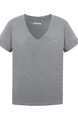 Draped V-Neck Short Sleeve T-Shirt for Women - Summer Basic Versatile Loose Style Top, Casual Everyday Wear