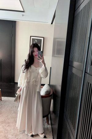 Draped White Satin Wide-Leg Pants for Women, High Waist A-Line Style, Summer Fashion, Chic and Elegant Look