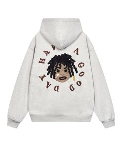 Dreadlocked Black Kids Embroidered Plush Hoodie - Hip-Hop Street Style Fashion, Trendy Urban Wear