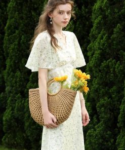 Dress Over Jeans, cute pink lolita fashion - Cottagecore Floral Midi Dress