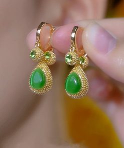 Durian Green Earrings for Women - Unique High-End Ear Clips, Elegant Niche Accessories for 2025 Fashion Trends
