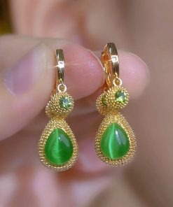 Durian Green Earrings for Women - Unique High-End Ear Clips, Elegant Niche Accessories for 2025 Fashion Trends