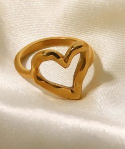 Easy College Outfits Casual, Korean Casual Outfits - Open Heart Ring