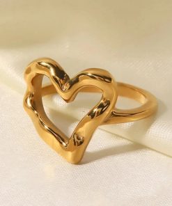 Easy College Outfits Casual, Korean Casual Outfits - Open Heart Ring