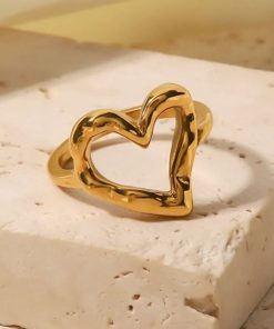 Easy College Outfits Casual, Korean Casual Outfits - Open Heart Ring