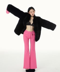 Eco-Friendly Faux Fur Short Coat for Women - Elegant Slimming Design, Arctic Fox Style, Versatile Winter Outerwear