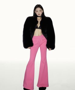 Eco-Friendly Faux Fur Short Coat for Women - Elegant Slimming Design, Arctic Fox Style, Versatile Winter Outerwear