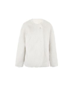 Eco-Friendly Fox Fur Coat for Women - Thick Warm White Imitation Fur Jacket for Autumn Winter - Trendy Young Style