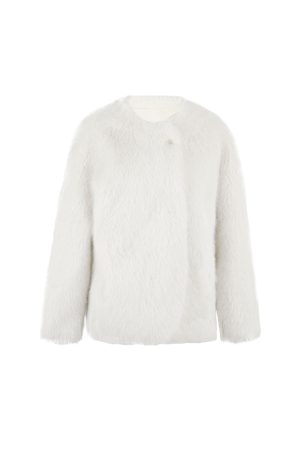 Eco-Friendly Fox Fur Coat for Women - Thick Warm White Imitation Fur Jacket for Autumn Winter - Trendy Young Style