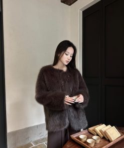 Eco-Friendly Fox Fur Coat for Women - Thick Warm White Imitation Fur Jacket for Autumn Winter - Trendy Young Style