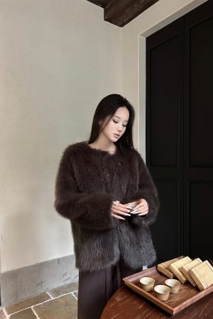 Eco-Friendly Fox Fur Coat for Women - Thick Warm White Imitation Fur Jacket for Autumn Winter - Trendy Young Style