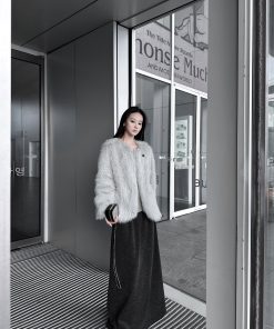 Eco-Friendly Fox Fur Coat for Women - Thick Warm White Imitation Fur Jacket for Autumn Winter - Trendy Young Style