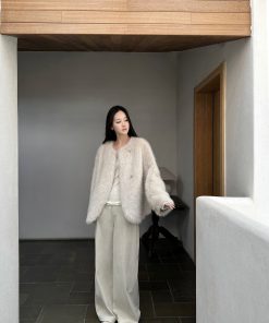 Eco-Friendly Fox Fur Coat for Women - Thick Warm White Imitation Fur Jacket for Autumn Winter - Trendy Young Style