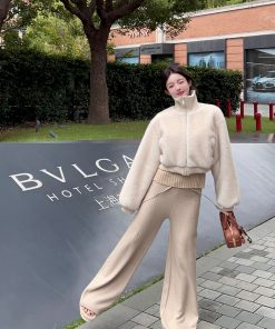 Eco-Friendly Mink Fur Coat for Women - Short Thick Warm Jacket with Stand Collar - Winter Fashion Essential