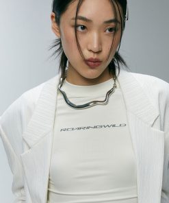 Electroplated Wavy Combination Collar - Roaring Beast Design, Trendy Statement Jewelry, Unique Fashion Accessory, Chic Style