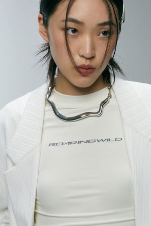 Electroplated Wavy Combination Collar - Roaring Beast Design, Trendy Statement Jewelry, Unique Fashion Accessory, Chic Style