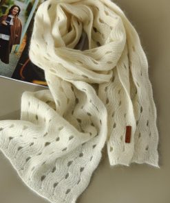 Elegant 100% Cashmere Long Striped Hollow Scarf - Soft, Warm, and Versatile Neck Accessory for Chic Layering