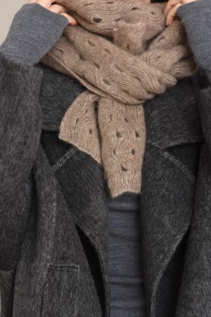 Elegant 100% Cashmere Long Striped Hollow Scarf - Soft, Warm, and Versatile Neck Accessory for Chic Layering