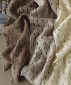 Elegant 100% Cashmere Long Striped Hollow Scarf - Soft, Warm, and Versatile Neck Accessory for Chic Layering