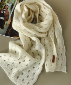 Elegant 100% Cashmere Long Striped Hollow Scarf - Soft, Warm, and Versatile Neck Accessory for Chic Layering