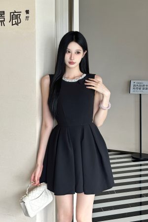Elegant Beaded Bow Vest Dress - Kaguya Shinomiya Inspired, Perfect for Special Occasions and 90s Fashion Lovers