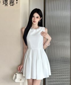 Elegant Beaded Bow Vest Dress - Kaguya Shinomiya Inspired, Perfect for Special Occasions and 90s Fashion Lovers