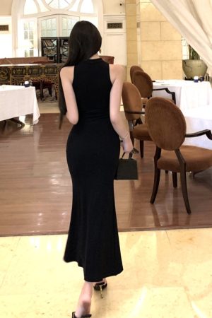 Elegant Black Cheongsam Evening Dress with Hollow Cutout, Long Skirt, High-End Chinese Style for Women, Perfect for Banquets and Special Occasions
