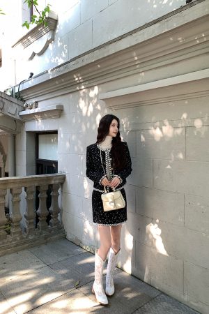Elegant Black Little Chanel-Style Coat for Women, Designer Quality, Chic Vintage Fashion, Perfect for Socialite Events, New Arrival