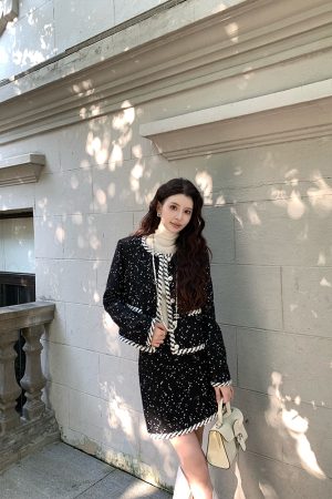 Elegant Black Little Chanel-Style Coat for Women, Designer Quality, Chic Vintage Fashion, Perfect for Socialite Events, New Arrival