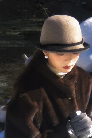 Elegant Brown Bowknot Woolen Bucket Hat - Versatile Winter Fashion, Warm High-Quality Y2K Style Hat
