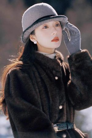 Elegant Brown Bowknot Woolen Bucket Hat - Versatile Winter Fashion, Warm High-Quality Y2K Style Hat