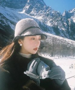 Elegant Brown Bowknot Woolen Bucket Hat - Versatile Winter Fashion, Warm High-Quality Y2K Style Hat