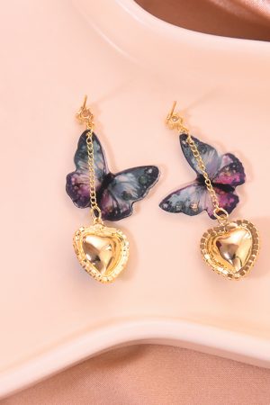 Elegant Butterfly Tassel Crystal Pendant Earrings for Women, Niche European American Style, Chic Fashion Accessories 2025
