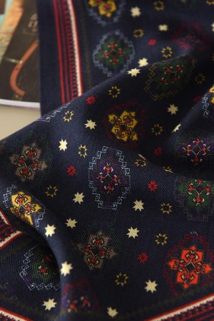 Elegant Camellia Silk Wool Jacquard Long Scarf for Women, Fashionable Commuting Accessory, Perfect for French Style and Everyday Wear