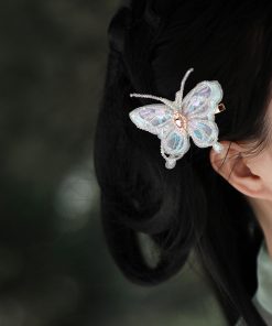 Elegant Chinese-Style Butterfly Beaded Hairpin for Women - Fresh Hanfu Hair Accessory with Fairy-Like Tang Style Charm