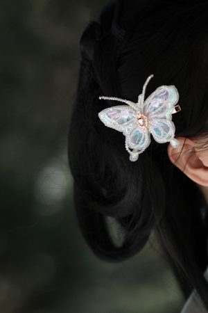 Elegant Chinese-Style Butterfly Beaded Hairpin for Women - Fresh Hanfu Hair Accessory with Fairy-Like Tang Style Charm