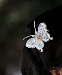Elegant Chinese-Style Butterfly Beaded Hairpin for Women - Fresh Hanfu Hair Accessory with Fairy-Like Tang Style Charm