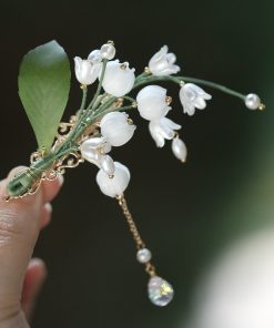 Elegant Chinese Style Lily of the Valley Hairpin - High-End Qipao Accessory, Ancient Hanfu Super Fairy Headwear Side Clip for Women