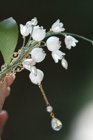 Elegant Chinese Style Lily of the Valley Hairpin - High-End Qipao Accessory, Ancient Hanfu Super Fairy Headwear Side Clip for Women
