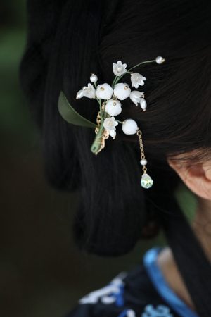 Elegant Chinese Style Lily of the Valley Hairpin - High-End Qipao Accessory, Ancient Hanfu Super Fairy Headwear Side Clip for Women