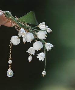 Elegant Chinese Style Lily of the Valley Hairpin - High-End Qipao Accessory, Ancient Hanfu Super Fairy Headwear Side Clip for Women