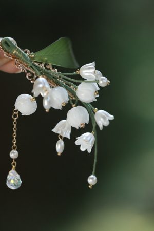 Elegant Chinese Style Lily of the Valley Hairpin - High-End Qipao Accessory, Ancient Hanfu Super Fairy Headwear Side Clip for Women