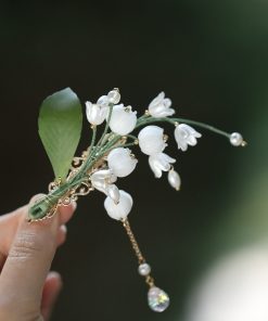 Elegant Chinese Style Lily of the Valley Hairpin - High-End Qipao Accessory, Ancient Hanfu Super Fairy Headwear Side Clip for Women